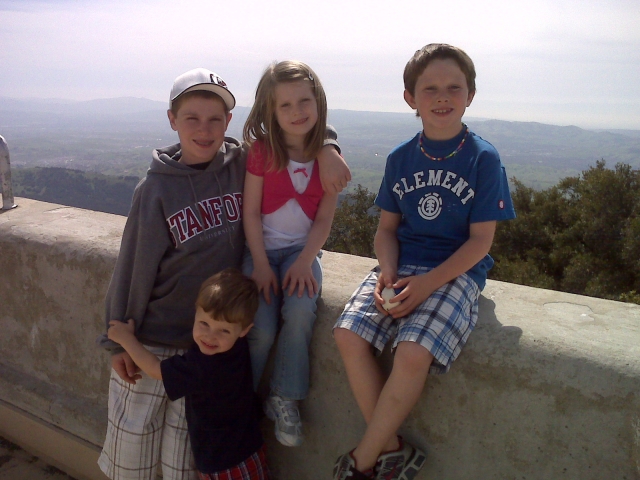 Kevins other four children left to right, Zack, Luke, Becka and Clark