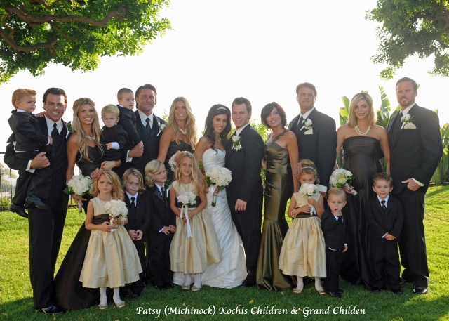 Patsy Michinock Kochis family wedding photo. Pictures our 4 children with their spouses and 10 grandchildren. 2 more babies on the way.