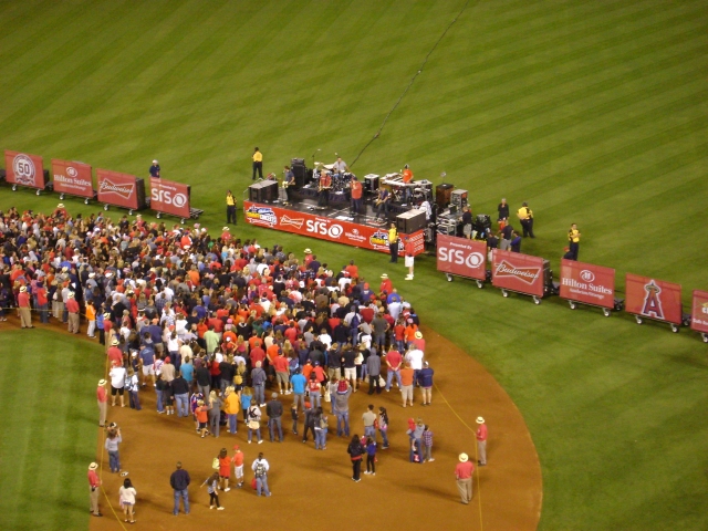Mercy Me Christian Band played after the Angels Game.  The Angels won!