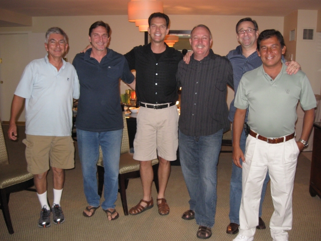 Luis Mora, Mike Kollin, Rob Meadows, Kevin McClure, Ross Biddle & Larry Campa at the Friday night pre-party.